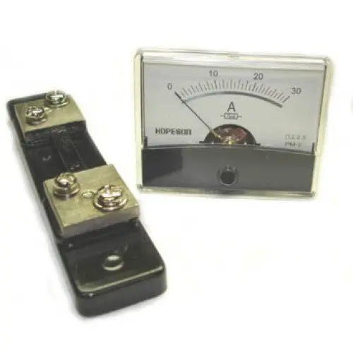 0–30A Dc Panel Ammeter – 2.4X1.9-Inch High-Current Meter With External Shunt 1