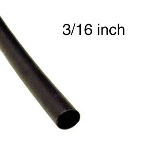 01045 – 3/16" × 4 Ft Black Adhesive Heat-Shrink Tubing – 3:1 Shrink Ratio, 600V, 125°C 1