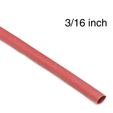 013745 Heat-Shrink Tubing – 3/16 Inch Id, 4 Ft Length, Red, 2:1 Shrink Ratio 1