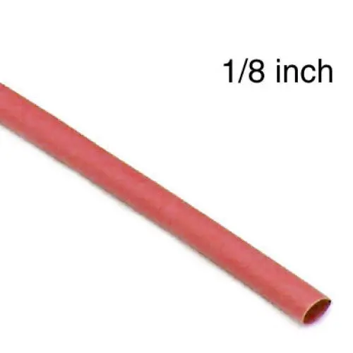 03598 – Red Heat-Shrink Tubing, 1/8 Inch Diameter × 4 Feet, 2:1 Shrink Ratio, 600V/125°C 1