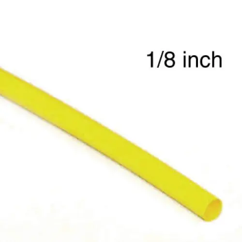 03681 – Yellow Heat-Shrink Tubing, 1/8-Inch Diameter × 4 Feet, 2:1 Shrink Ratio, 600V/125°C Rated 1
