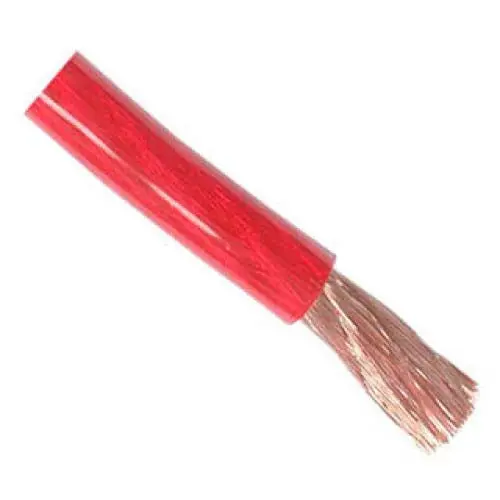 1/0 Awg Red Pure Copper Power Cable – 20-Foot Heavy-Duty Automotive Or Industrial Use 1