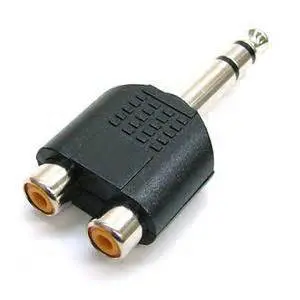 1/4M2Rcaf – Dual Rca To 6.3 Mm Stereo Plug Audio Adapter Cable 1
