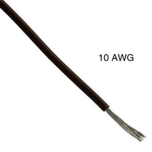 10 Awg Stranded Hook-Up Wire – Brown, Tew Pvc, Ft1 Rated, 100 Ft, 105°C 1