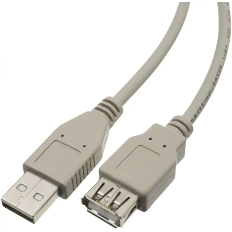 10 Ft Usb 2.0 A-To-A Shielded Cable – Gray Male-To-Female 1