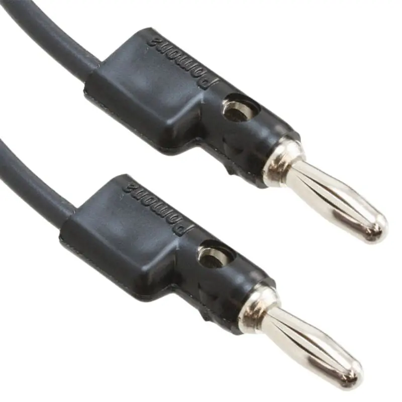 10-Inch Banana Plug-To-Plug Test Cable – Low-Noise, Black Insulated Leads 1
