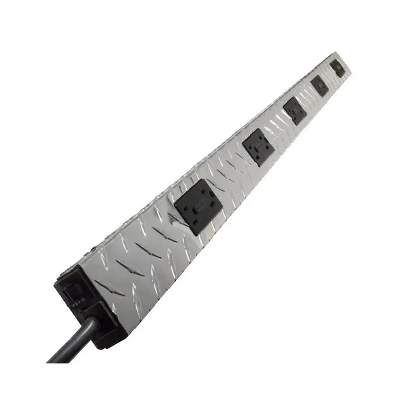 10-Outlet Diamond-Plate Power Strip – 6 Ft Cord, 4 Ft Bar, 15A, 125V 1