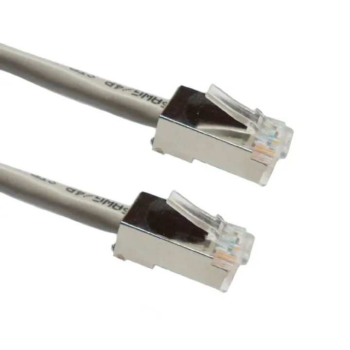 10-Pack Shielded Cat5E Gray Patch Cables – 8 Inches Each 1