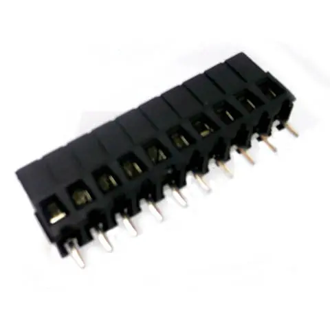 10-Pole Black Pcst Terminal Block, 5Mm Pitch, 10.4Mm Width 1