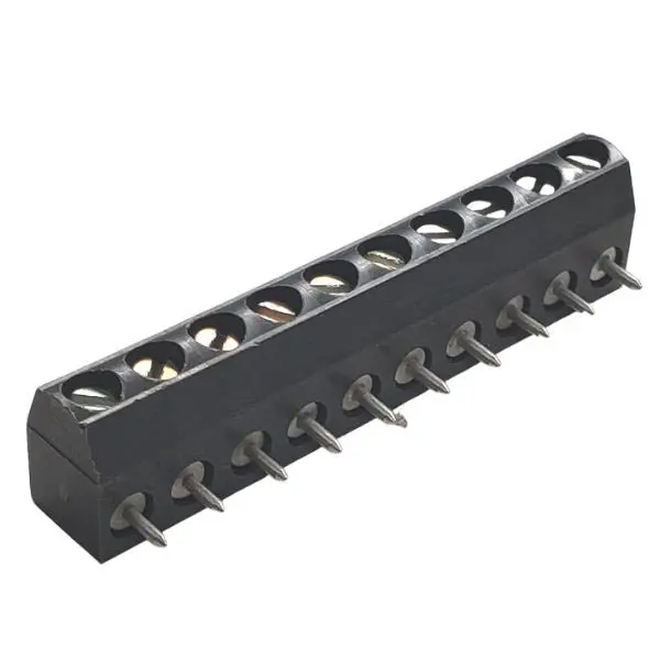 10-Pole Pcb Terminal Block – 5.08 Mm Pitch, Gray Housing, 15A/300V, 26–14 Awg 1
