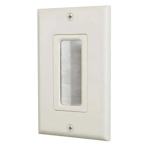 1001863168 – Single-Gang Decora-Style Wall Plate, Almond Finish, Brushed Texture, Bulk Cable Compatible 1