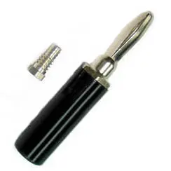 108-1763-101 - Standard Black Insulated Banana Plug – Threaded Shank 1