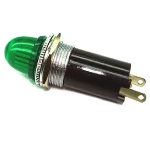 10Mm Bayonet Bulb Holder – Green Lens, Through-Hole Mount 1