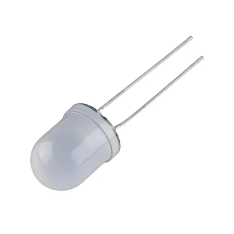 10Mm Diffused White Led – Low-Profile, 3V, 20Ma, 5-Piece Package 1