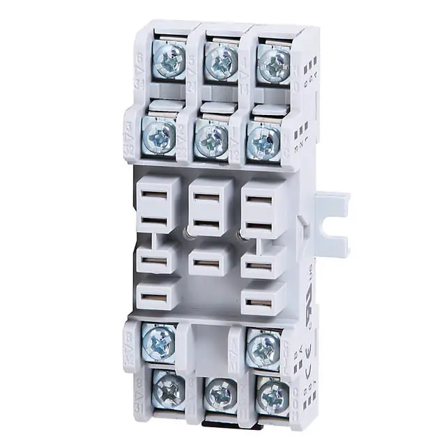 11-Pin Relay Socket – Square Mount, Screw Terminal, 15 A / 300 Vac, Din Rail Compatible (700-Hn154) 1