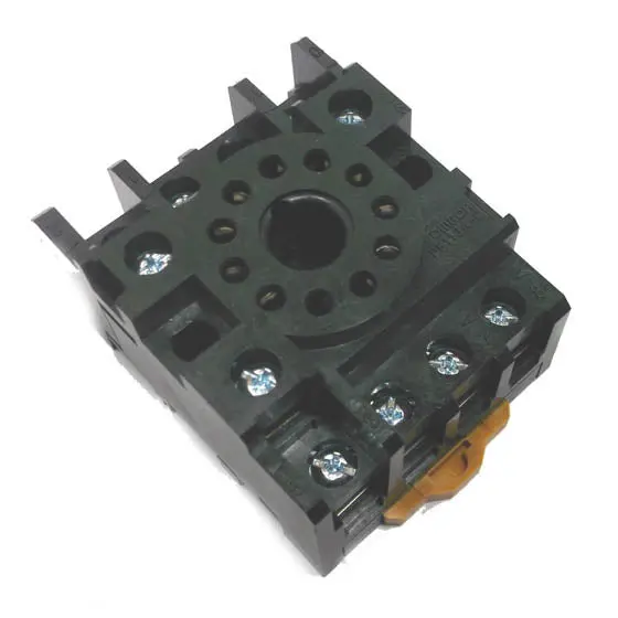 11-Pin Round Screw-Terminal Relay Socket – 10A/250Vac, Din-Rail Or Chassis Mount 1