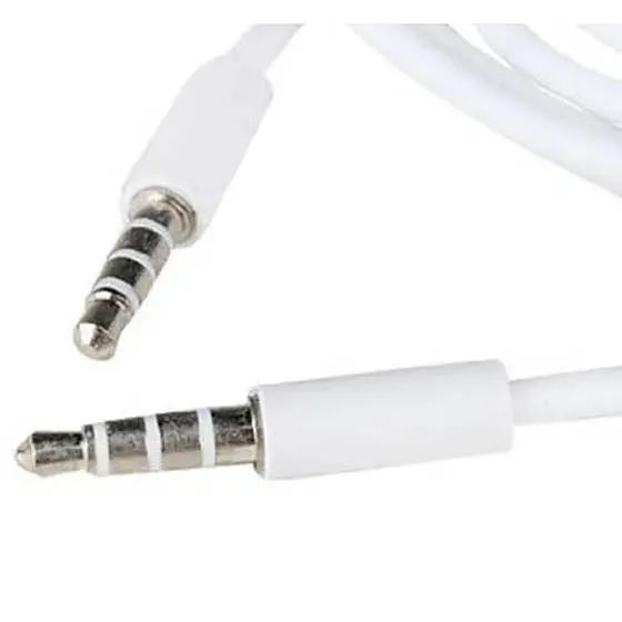 12-Foot 4-Conductor 3.5Mm Audio/Video Cable – White Jacket, Stereo Support 1