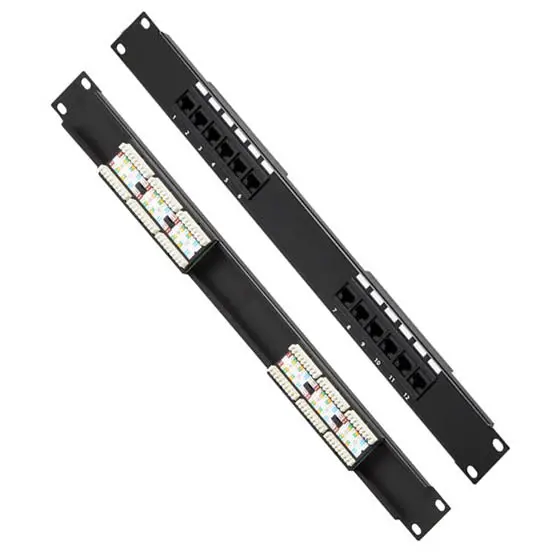 12-Port Cat5E Patch Panel – 19-Inch Rack-Mount Ethernet Management Panel 1
