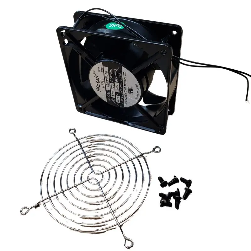 12038B1Hl Ac Fan — 120V, 4.7" × 1.5", Ball Bearing, 68 Cfm, 28 Db, With Lead Wires & Guard 1