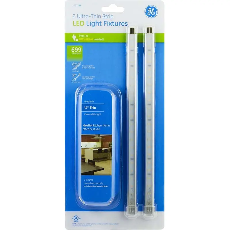 12113 Warm White Led Strip Light – 2X10-Inch Plug-And-Play Segment, 699 Lumens, Includes Power Adapter (2-Pack) 1