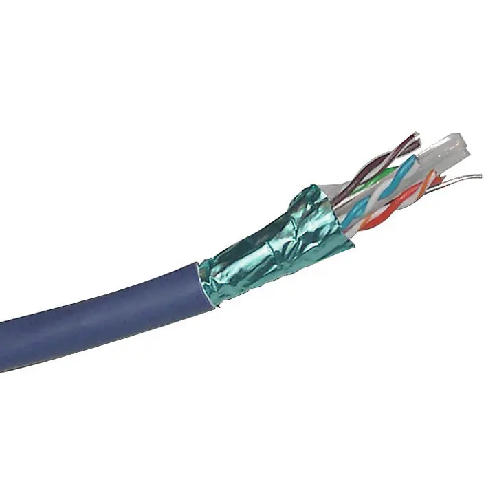 1213Fd151000 Shielded Cat5E Cable – 1000Ft, Blue, Solid Conductor, Stp, 24Awg, 550Mhz, Ft6 Rated 1