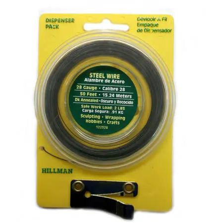 122328 28-Awg Steel Wire – 50-Foot Dispenser Roll, 2-Lb Safe Working Load 1