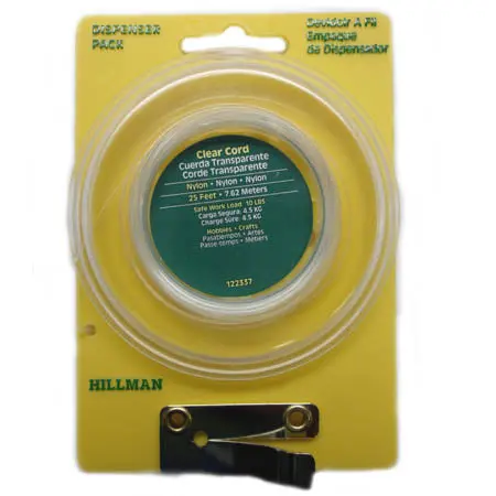 122337 Clear Nylon Cord – 25-Foot Dispenser Pack, 10-Lb Safe Working Load 1