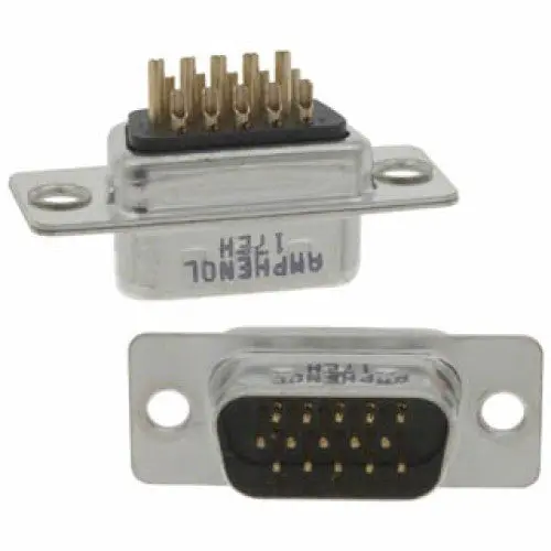 1276-1501 Heavy-Duty Db15 Male Solder Terminal, Black Housing 1