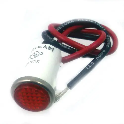 12Mm Red Led Indicator Lamp, 12V Snap-Wire Mount, Part #11-2570 1
