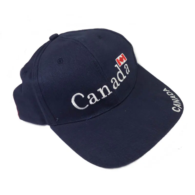 14850 Canadian Flag Cap – Navy Blue Embroidered Baseball Style 1