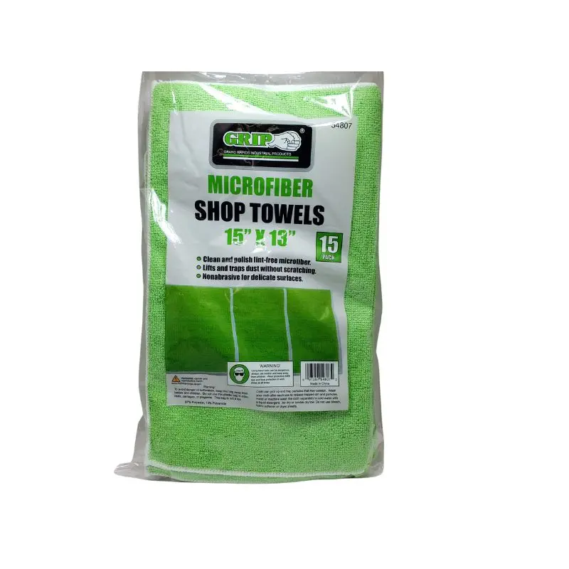 15-Pack Premium Microfiber Towels – 15×13 Inches, Green, Lint-Free 1