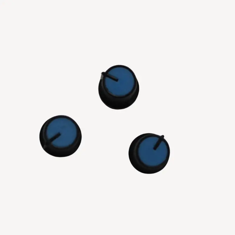 15Mm Blue Top Snap-On Plastic Knob – 1/4-Inch Shaft, Round Design 1