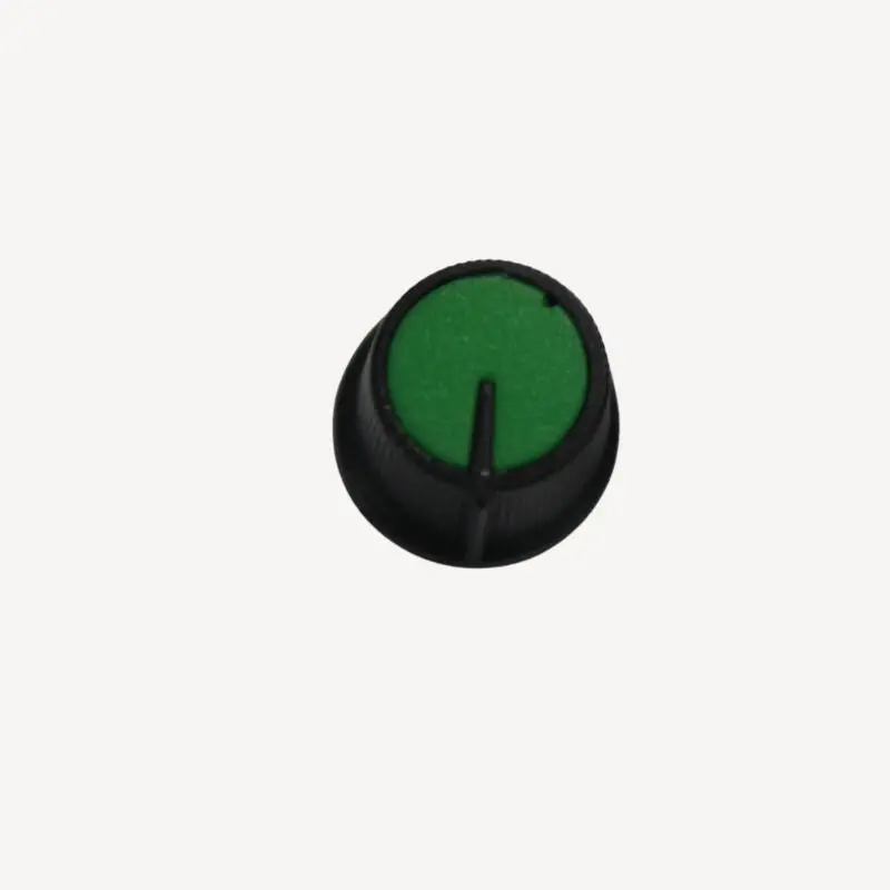 15Mm Green Top Snap-On Plastic Knob – 1/4-Inch Shaft, Round Design 1