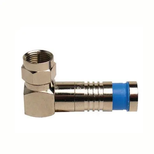 18001Ra – Right-Angle F-Type Compression Connector For Rg6/Q Cables (Blue Nickel Plated) 1
