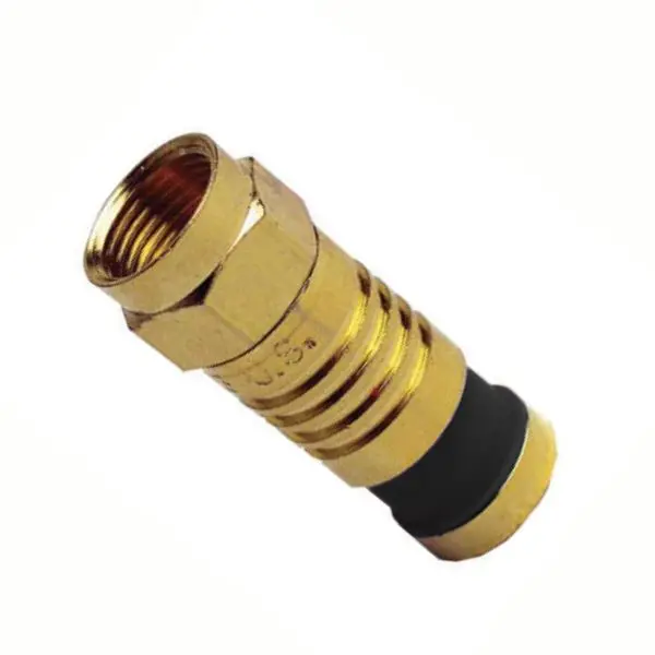 18009-Bulk – Bulk F-Type Compression Plug For Rg6 Cables (Black Housing, Gold Plating) 1