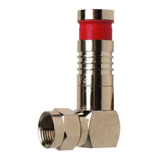 18011Ra-Bulk – Right-Angle F-Plug For Rg59 Coaxial Cable (Red Nickel Plated) 1