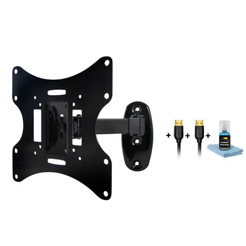 18520 Full-Motion Wall Mount For Tvs 17–37 Inches, 66 Lb Capacity, Includes 6 Ft Hdmi Cables & Screen Cleaner 1