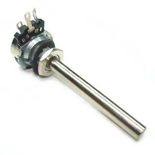 2.5 Kω Logarithmic Potentiometer – 20 Mm Round, 1/4 In Shaft, 50 Mm Length, Solder Terminal 1