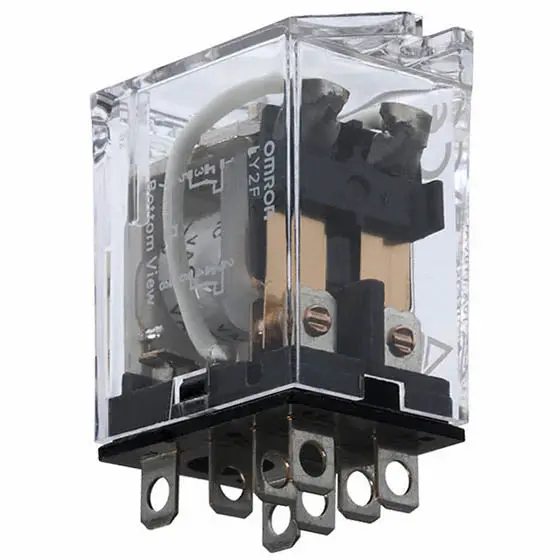 2-Pole, 2-Throw Relay – 24V Dc Coil, 10A Contact Rating, Plug-In Base With Mounting Flange 1