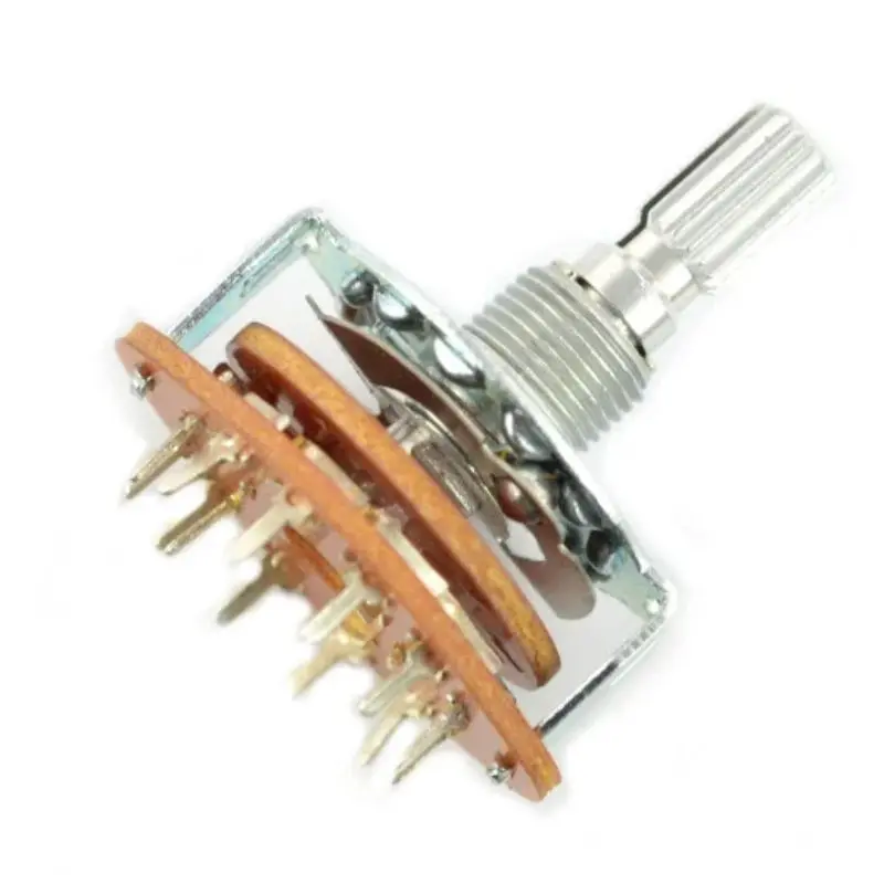 2-Pole, 6-Position Rotary Switch – Non-Shorting, Split-Knurl Shaft, 24 Mm Panel Cutout 1
