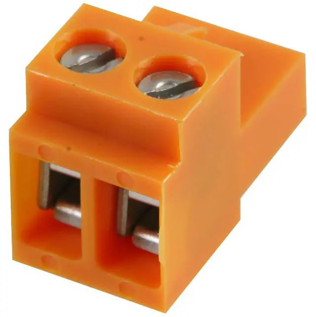 2-Pole Female Plug Terminal Block, 5.08 Mm Pitch, Orange Housing, 22–12 Awg 1