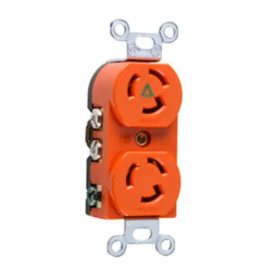 2-Position Turn-Lok Electrical Receptacle — 15A, 125V, Isolated Ground 1