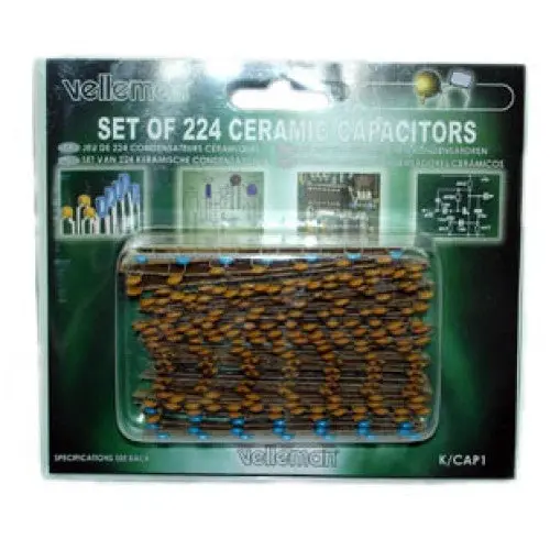 224-Piece Ceramic Capacitor Assortment – 14 Standard Values (224 Pcs Per Pack) 1