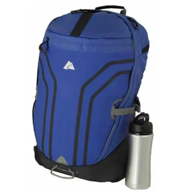 24-Liter Navy Travel Backpack With Side Water Bottle Pocket (12" × 9" × 19.25") 1
