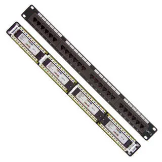 24-Port Cat6 Patch Panel – Rackmount, Black, Shielded, 1U Height 1