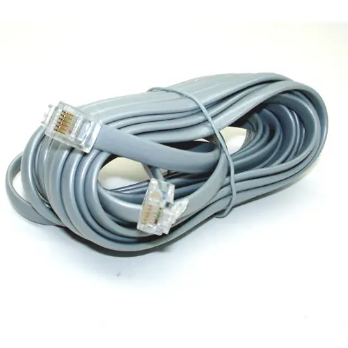 25-Foot Modular Cable: 6P6C Male-To-Male, Silver Jacket 1
