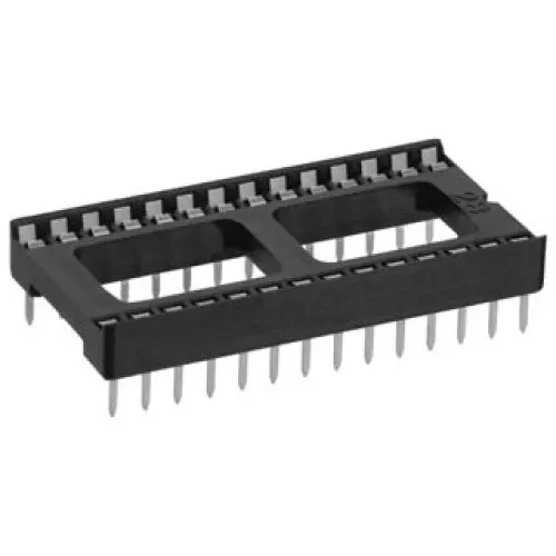 28-Pin Dual-Wipe Ic Socket – Tin-Plated, 15.24Mm Low Profile, Pack Of 2 1