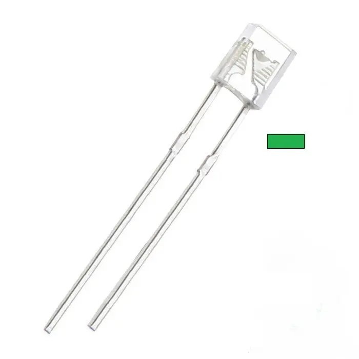 2×5 Rectangular Green Led – Waterclear Lens, 1.9V 20Ma (4-Pack) 1