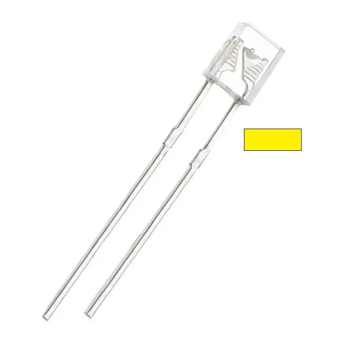 2×5 Rectangular Yellow Led – Waterclear Lens, 1.9V 20Ma (4-Pack) 1