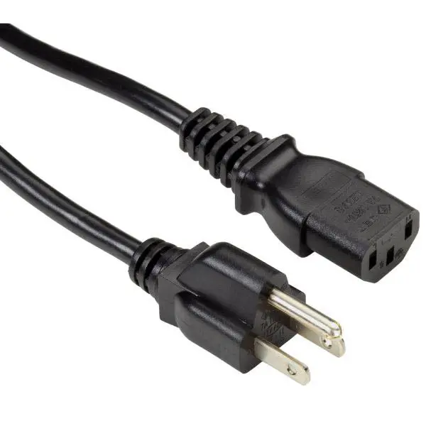 3/18 Awg Round Instrumentation Cord – 4 Ft Black Sjt, Nema 5-15P To Female C13 1